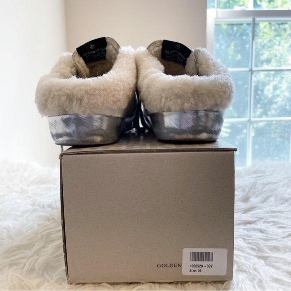 Golden Goose Superstar Sabot Shearling Sneaker White Silver Beige size 38 - Picture 11 of 15